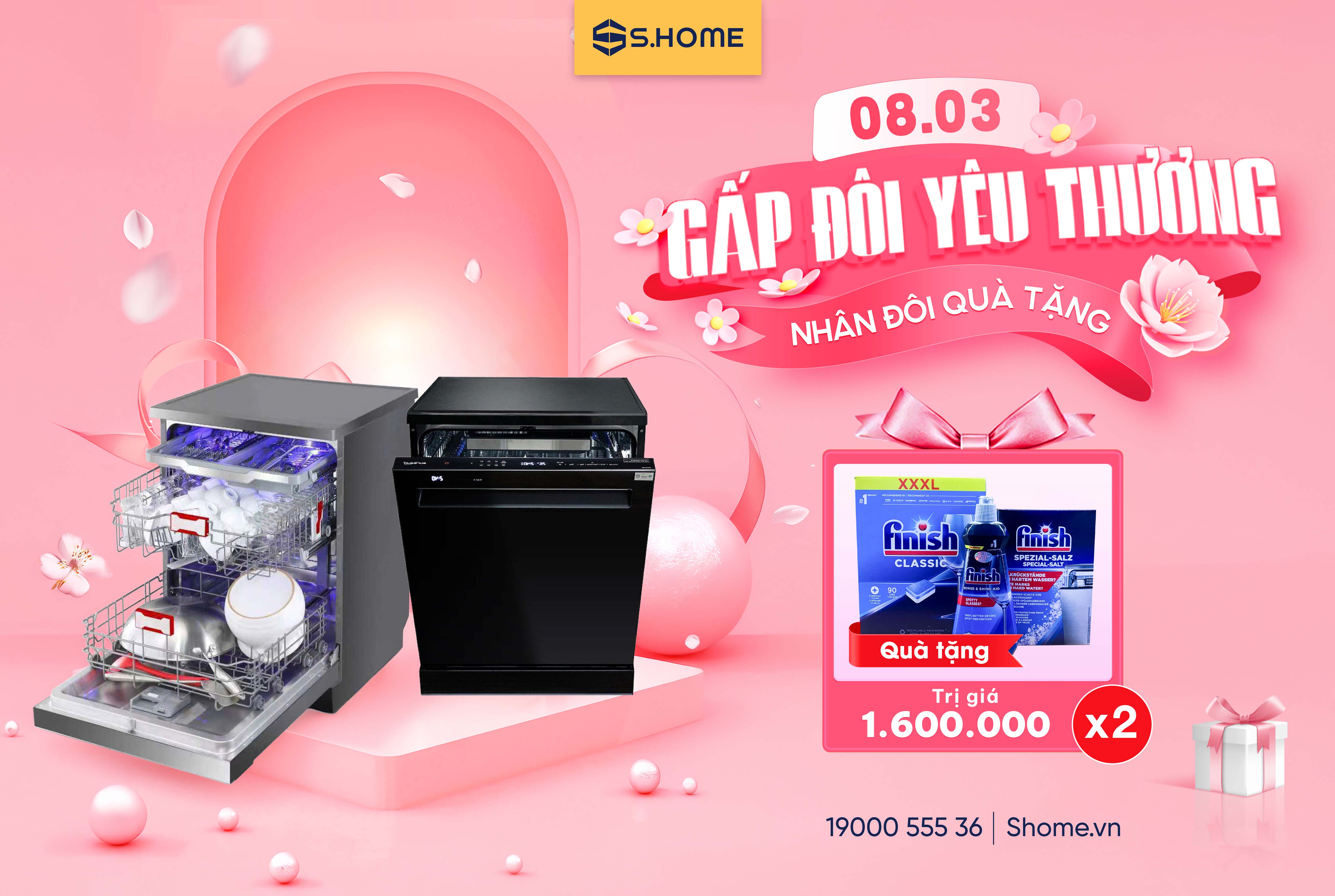 ƯU ĐÃI 8.3 KHI MUA MÁY RỬA BÁT NHẬN GẤP ĐÔI QUÀ TẶNG TRỊ GIÁ 1.6 TRIỆU ĐỒNG